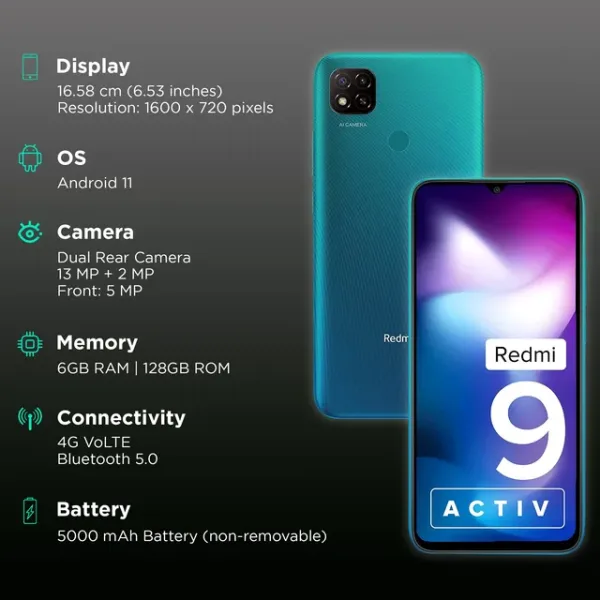 Redmi 9 Activ (Coral Green, 6GB RAM, 128GB Storage) - Image 4