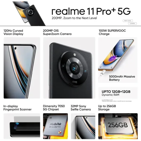 realme 11 Pro+ 5G (Astral Black, 8GB RAM, 256GB Storage) - Image 4