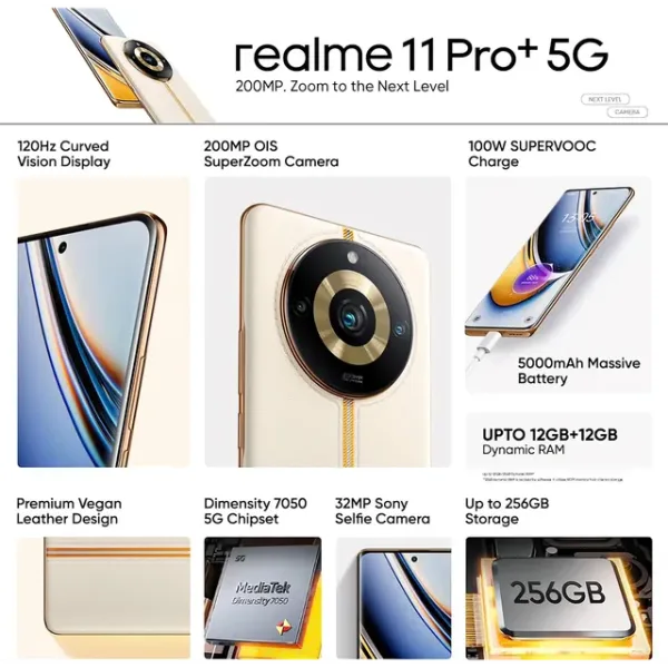 realme 11 Pro+ 5G (Sunrise Beige, 8GB RAM, 256GB Storage) - Image 7
