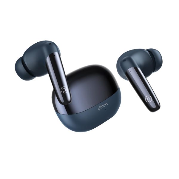 pTron Zenbuds Ultima ANC Earbuds, 35dB Active Noise Cancellation TWS, Transparency Mode,(Blue)