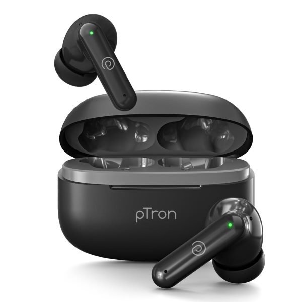 pTron Zenbuds X1 Quad Mic TWS Earbuds with 40hrs Playtime, In-Ear Sensor,(Jet Black)