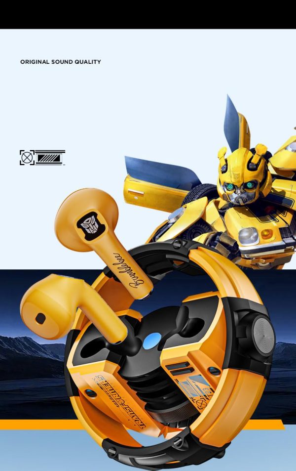 5ound Monter Transformers TF-T23 TWS Bluetooth 5.4 Headphones. (Yellow) - Image 6