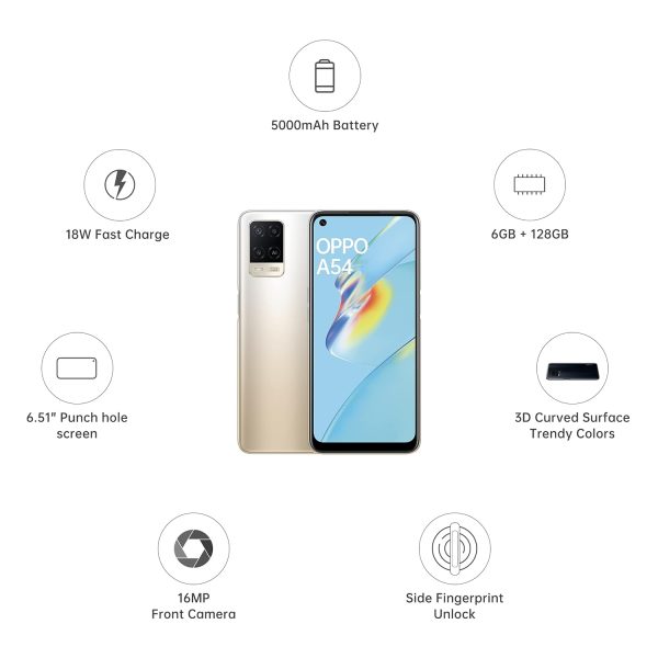 OPPO A54 (Moonlight Gold, 6GB RAM, 128GB Storage) - Image 6