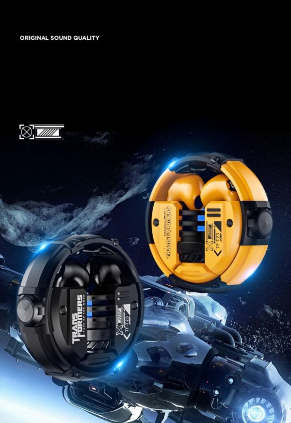 5ound Monter Transformers TF-T23 TWS Bluetooth 5.4 Headphones. (Yellow) - Image 2