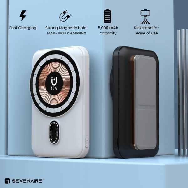 SEVENAIRE P50 Magsafe Power Bank, 20W Wired & 15W Wireless Output, (Black) - Image 6