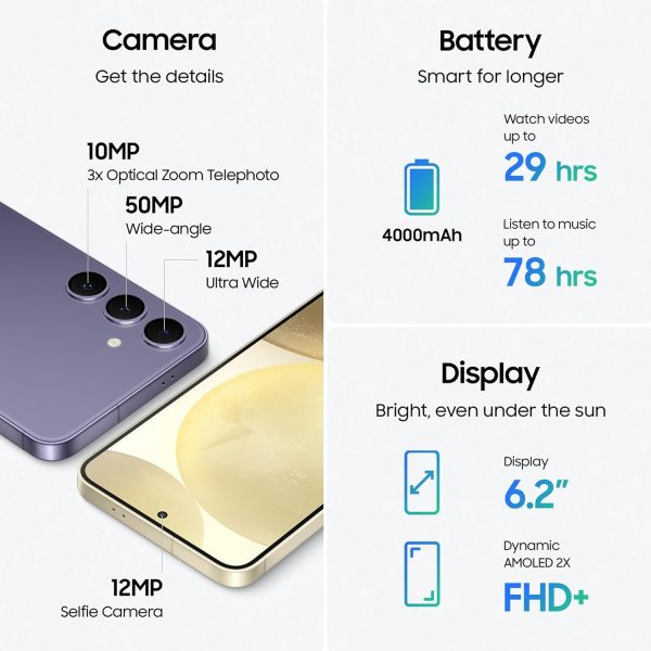 Samsung Galaxy S24 5G AI Smartphone (Cobalt Violet, 8GB, 256GB Storage) - Image 7