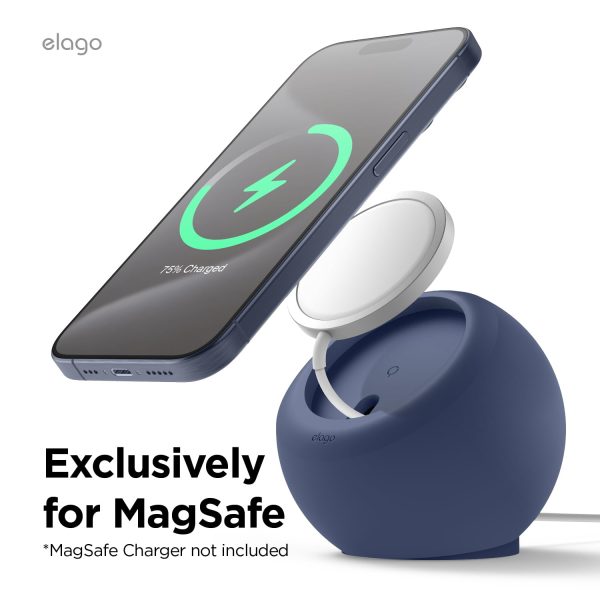 elago MS2 Charging Stand Compatible with MagSafe Charger - Premium Silicone Stand , Jean Indigo - Image 7