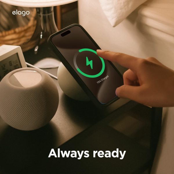 elago MS2 Charging Stand Compatible with MagSafe Charger - Premium Silicone Stand, Black - Image 2