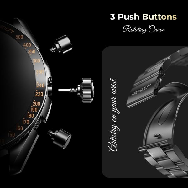 Fire-Boltt Moonwatch 36.3mm (1.43 inch) AMOLED Display, Wireless Charging, Metallic Frame (Black) - Image 4