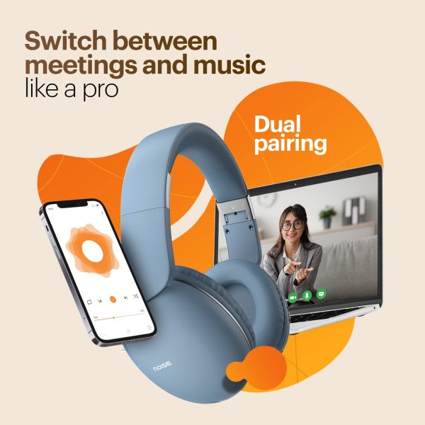 Noise Two Wireless On-Ear Headphones with 50 Hours Playtime, Low Latency(up to 40ms)(Serene Blue) - Image 3