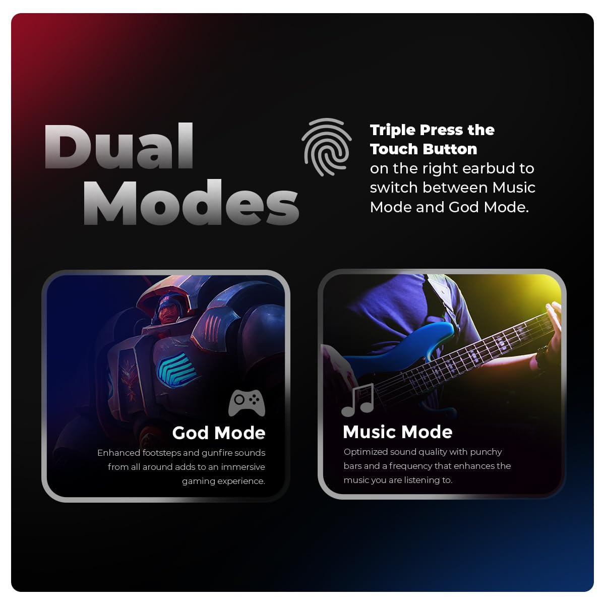 61oE9YJQO-L._SL1200_.jpg Cosmic Byte CosmoBuds X200 True Wireless Earbuds (TWS), BT 5.3, 38ms latency GOD Mode™,(Silky Matt Black) - Image 7