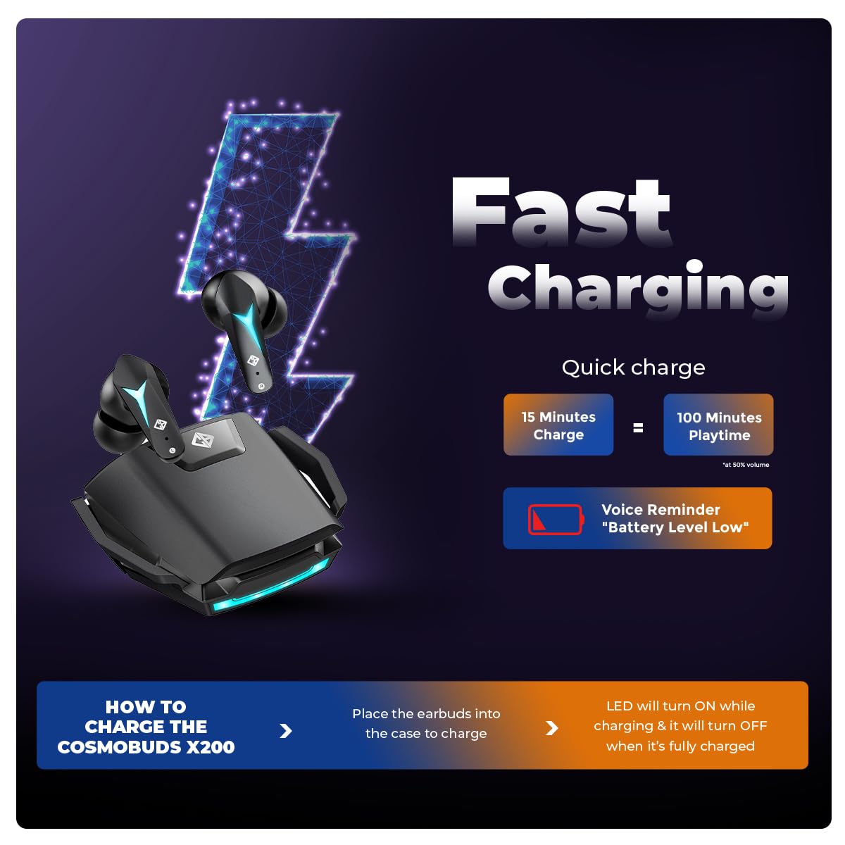 61pToZ4RbcL._SL1200_.jpg Cosmic Byte CosmoBuds X200 True Wireless Earbuds (TWS), BT 5.3, 38ms latency GOD Mode™,(Silky Matt Black) - Image 3