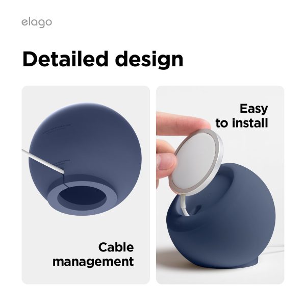 elago MS2 Charging Stand Compatible with MagSafe Charger - Premium Silicone Stand , Jean Indigo - Image 6