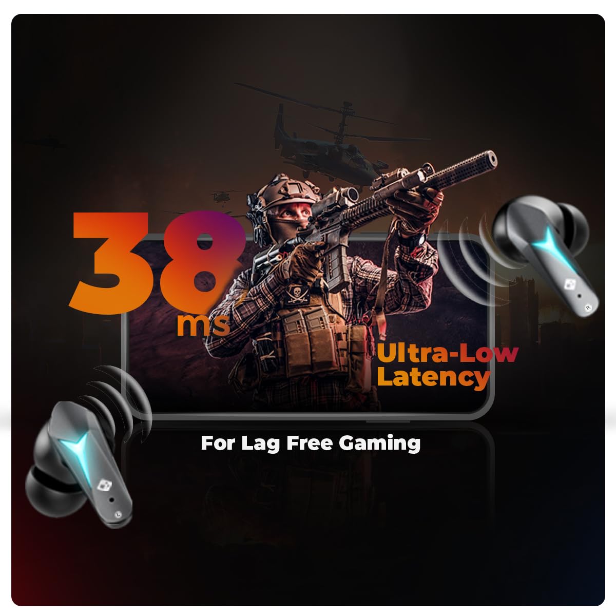 61yYwfItWHL._SL1200_.jpg Cosmic Byte CosmoBuds X200 True Wireless Earbuds (TWS), BT 5.3, 38ms latency GOD Mode™,(Silky Matt Black) - Image 6