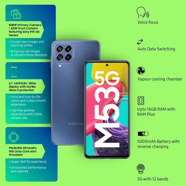 Samsung Galaxy M53 5G (Deep Ocean Blue, 6GB, 128GB Storage) - Image 6