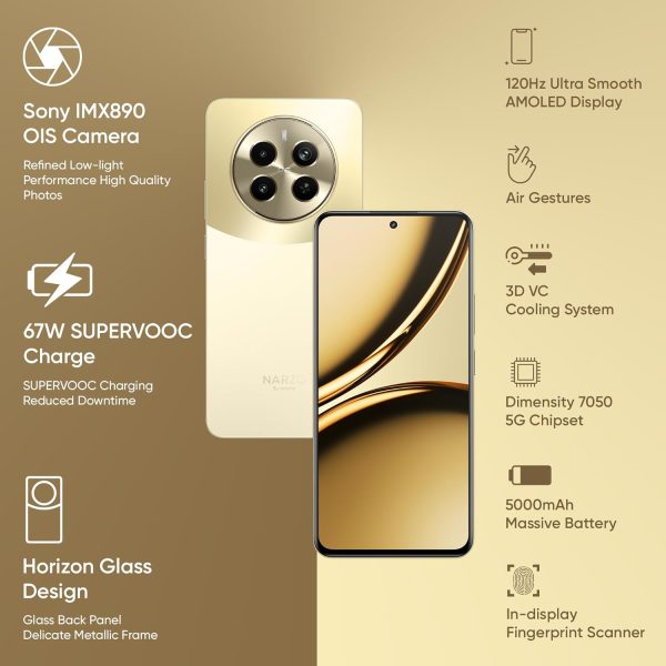 realme NARZO 70 Pro 5G (Glass Gold, 8GB RAM,128GB Storage) - Image 5