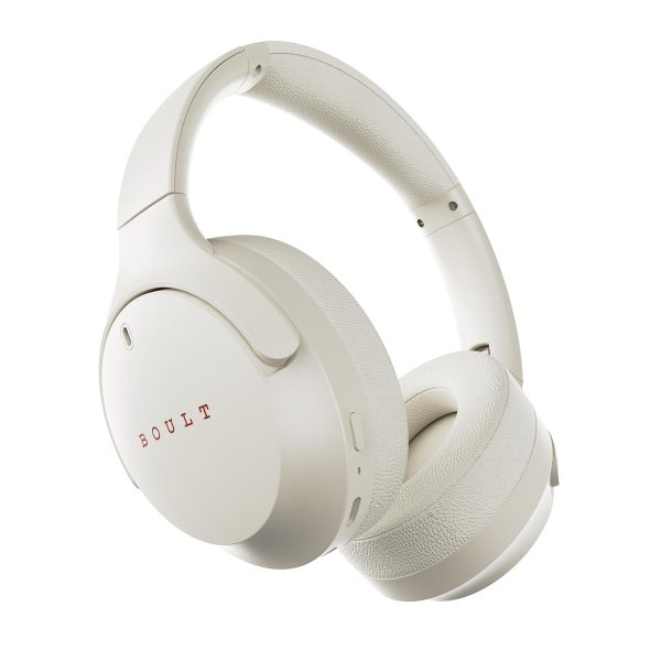 Boult Q Over Ear Bluetooth Headphones with 70H Playtime, 40mm Bass Drivers, IPX5 Wireless Headphones (Beige)