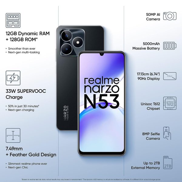 realme Narzo N53 (Feather Black, 64 GB)  (4 GB RAM) - Image 2