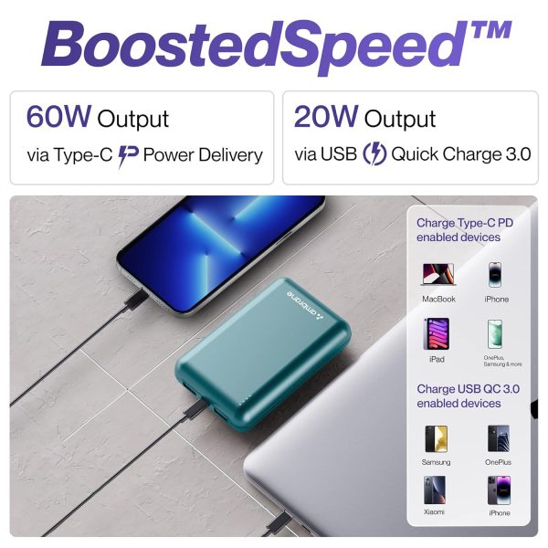Ambrane 60W Fast Charging Powerbank for MacBook, Type C Laptop & Mobile Charging, Green) - Image 7