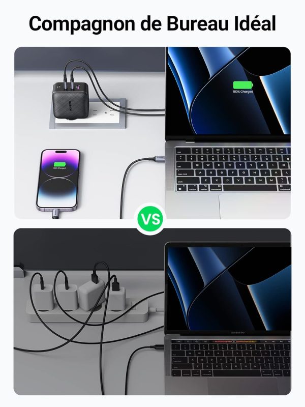 Ugreen 65 W Four Port Charger For Macbook Pro Air, Ipad, Iphone 12 Pro 11 Pro Max Xr Xs Se, Pc With Usb Type C Cable - Black - Image 6