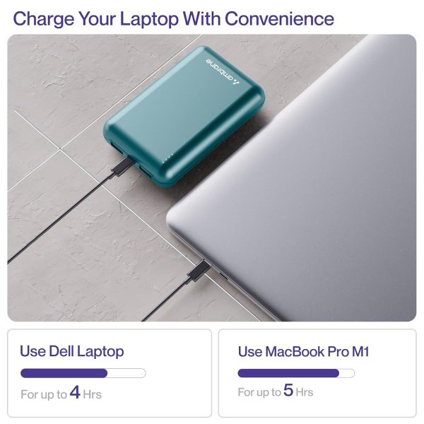 Ambrane 60W Fast Charging Powerbank for MacBook, Type C Laptop & Mobile Charging, Green) - Image 3