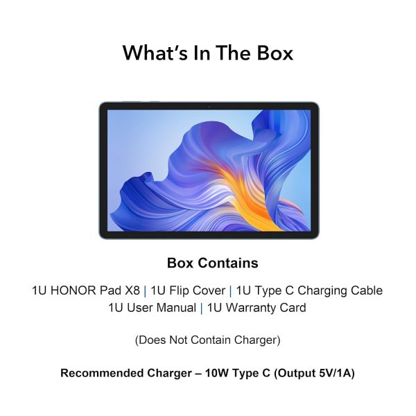 HONOR Pad X8 with Free Flip-Cover, 25.65cm (10.1 inch) FHD Display, 4GB RAM 64GB ROM, Blue Hour - Image 6