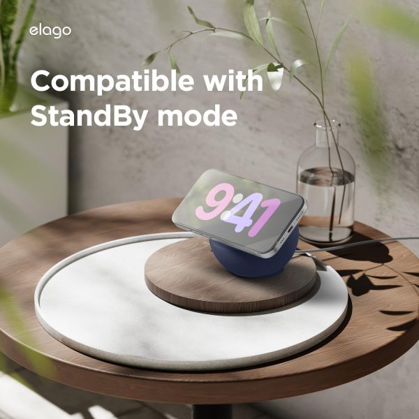 elago MS2 Charging Stand Compatible with MagSafe Charger - Premium Silicone Stand , Jean Indigo - Image 8