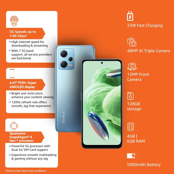 Redmi Note 12 5G Mystique Blue 6GB RAM 128GB ROM - Image 6