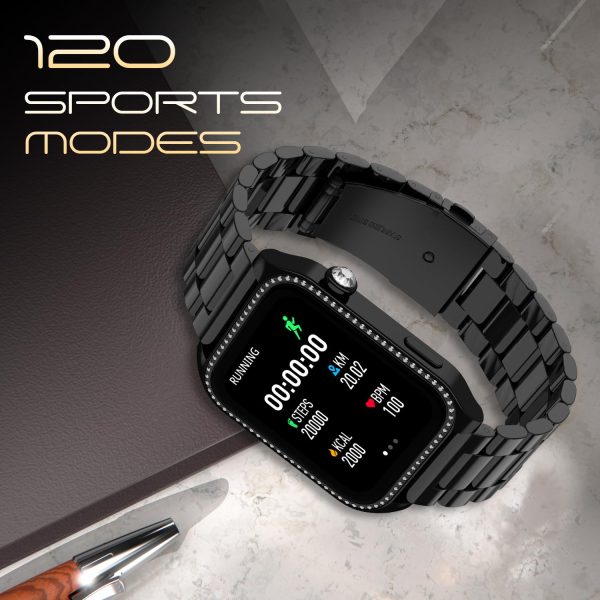 Fire-Boltt Xelor Luxury Stainless Steel Smart Watch. 1.78" AMOLED, Always-On Display, Black Basic Strap - Image 2