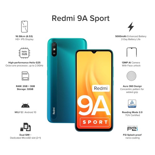 Redmi 9A Sport (Coral Green, 2GB RAM, 32GB Storage) - Image 3