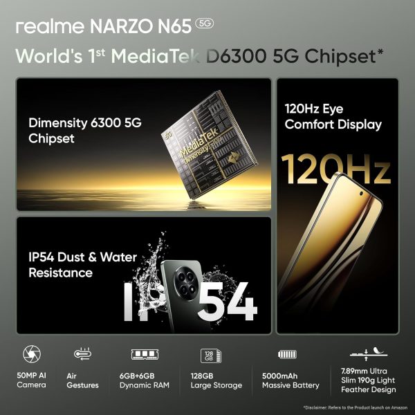 realme NARZO N65 5G (Deep Green 8GB RAM, 128GB Storage) - Image 6