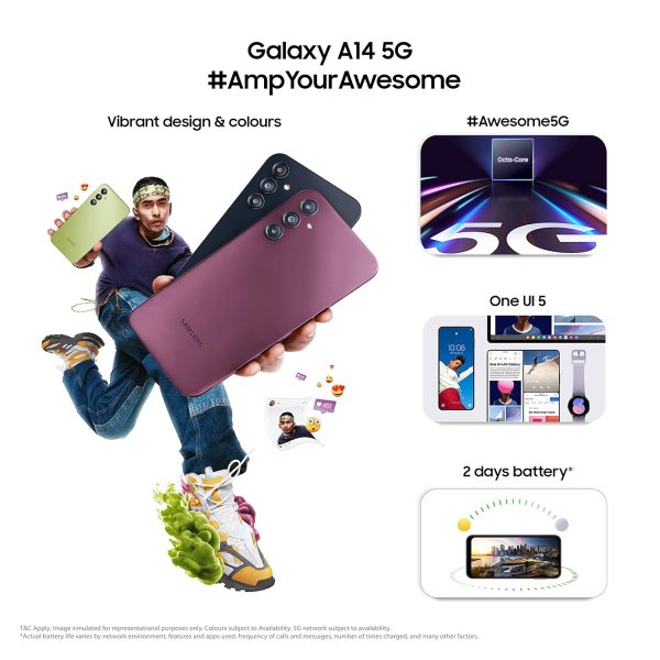 Samsung Galaxy A14 5G (Dark Red, 4GB, 64GB Storage) - Image 6