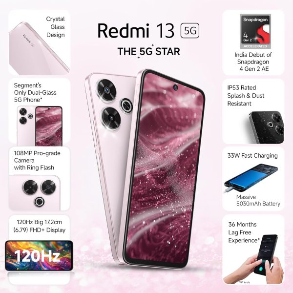 Redmi 13 5G, Orchid Pink, 6GB+128GB - Image 8