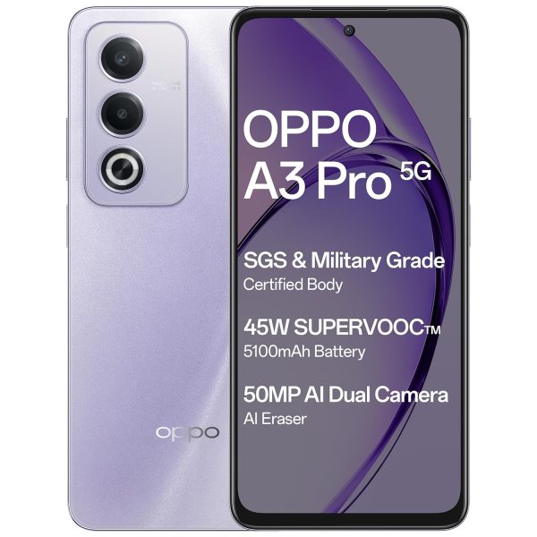 OPPO A3 Pro 5G (Moonlight Purple, 8GB RAM, 128GB Storage)