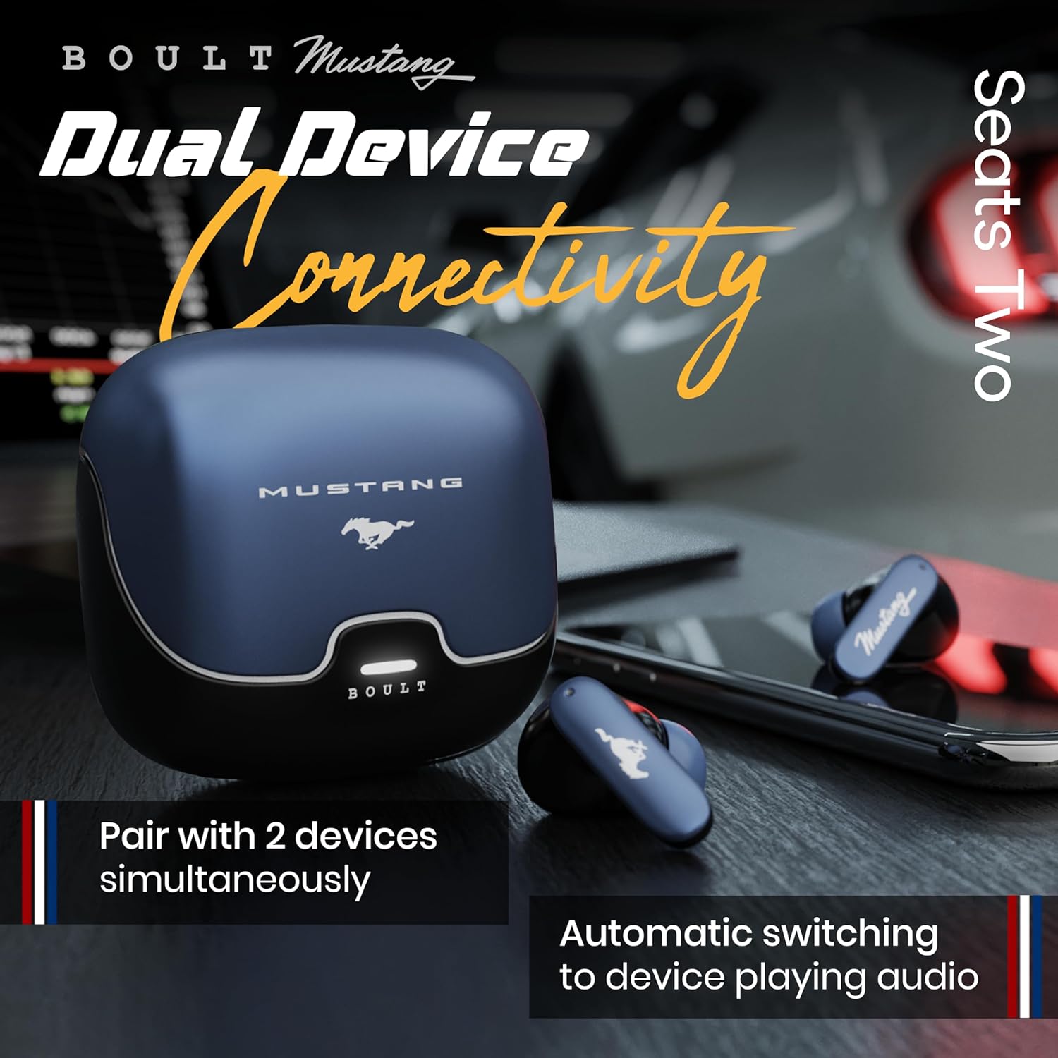 81ZkE6mKQL._SL1500_.jpg Boult x Mustang Derby Newly Launched Truly Wireless in Ear Earbuds with 100H Playtime,IPX5 ear buds TWS - Image 3
