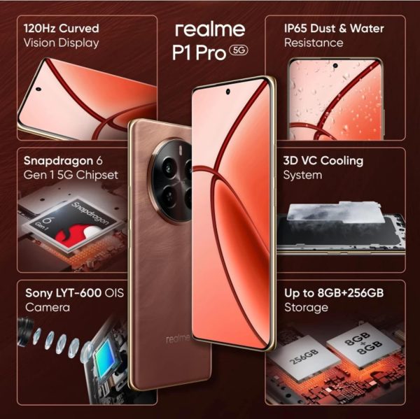 realme P1 Pro 5G (Phoenix Red, 8GB RAM, 128GB Storage) - Image 2