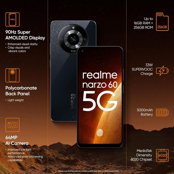 realme narzo 60 5G (Cosmic Black,8GB+128GB Storage) - Image 6