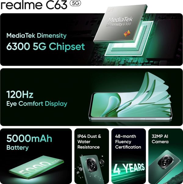 realme C63 5G Charger in the Box (Forest Green, 128 GB)  (8 GB RAM) - Image 2