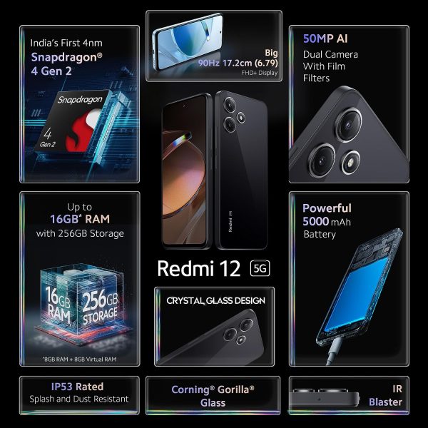 Redmi 12 5G Jade Black 4GB RAM 128GB ROM - Image 5