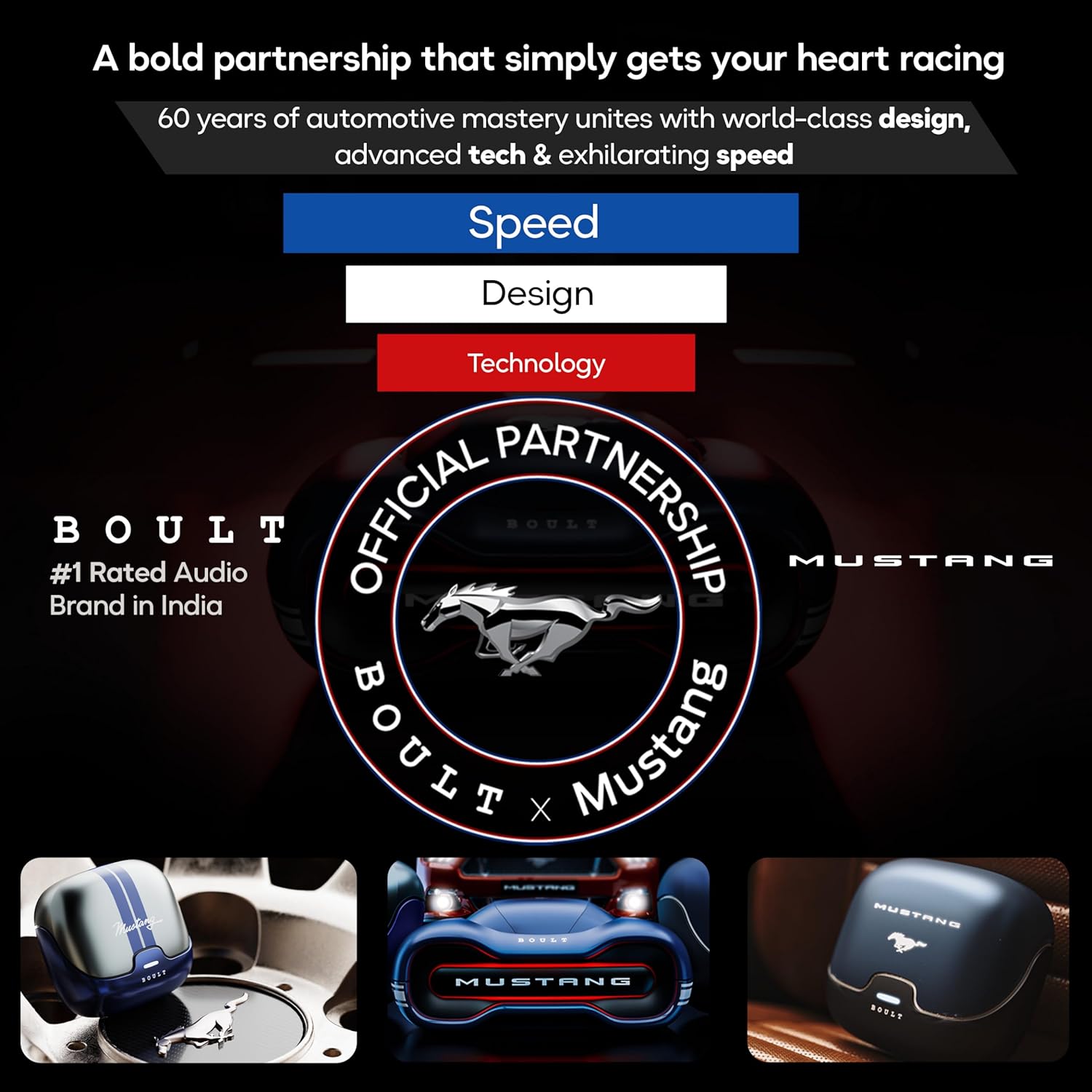 81vZT-qzD-L._SL1500_.jpg Boult x Mustang Derby Newly Launched Truly Wireless in Ear Earbuds with 100H Playtime,IPX5 ear buds TWS - Image 2