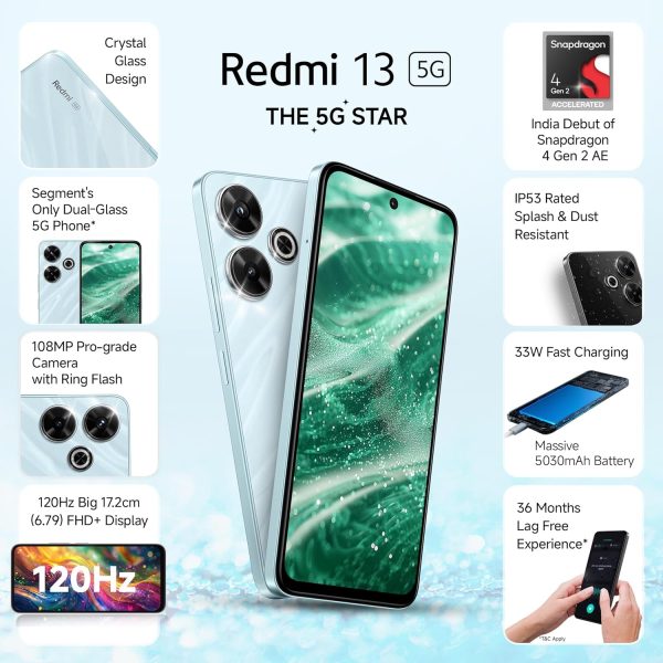 Redmi 13 5G, Hawaiian Blue, 6GB+128GB Storage - Image 6