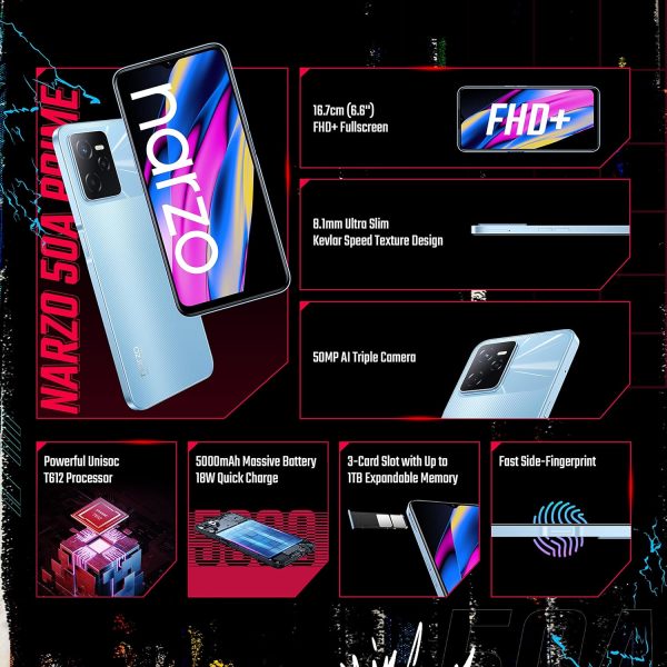 Realme Narzo 50A Prime (Flash Blue, 4GB RAM, 128GB Storage) - Image 2