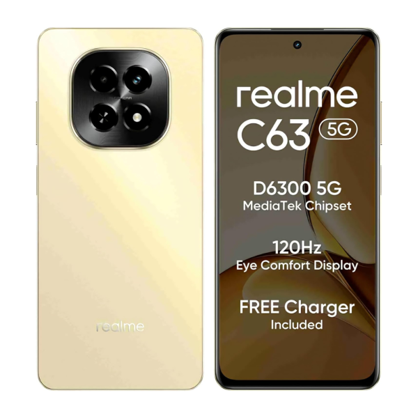 realme C63 5G Charger in the Box (Starry Gold, 128 GB)  (8 GB RAM)